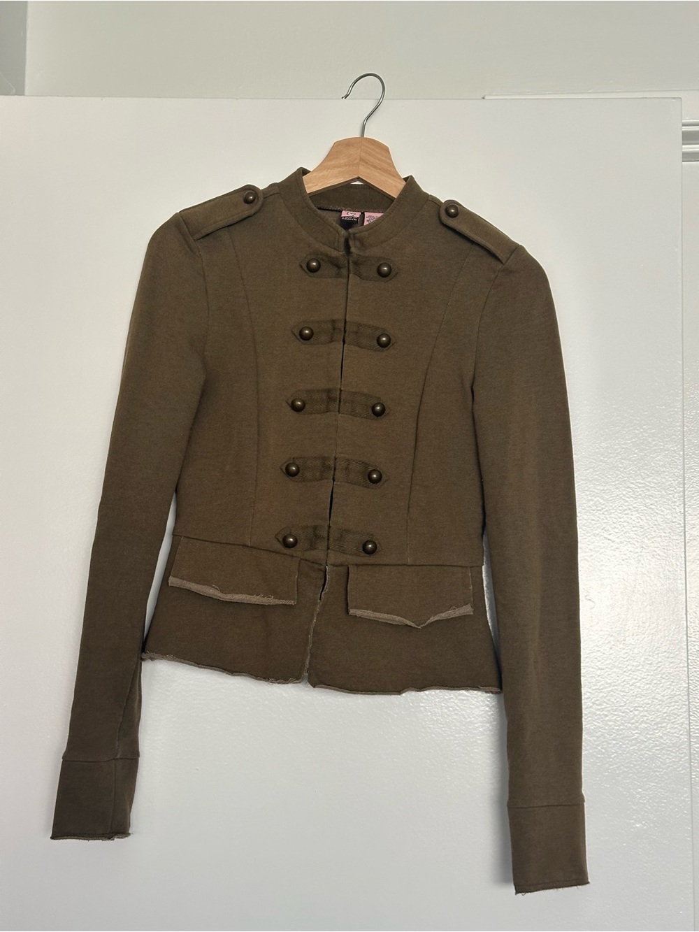 Napoleon Olive Green Military-Style Buttoned Blazer